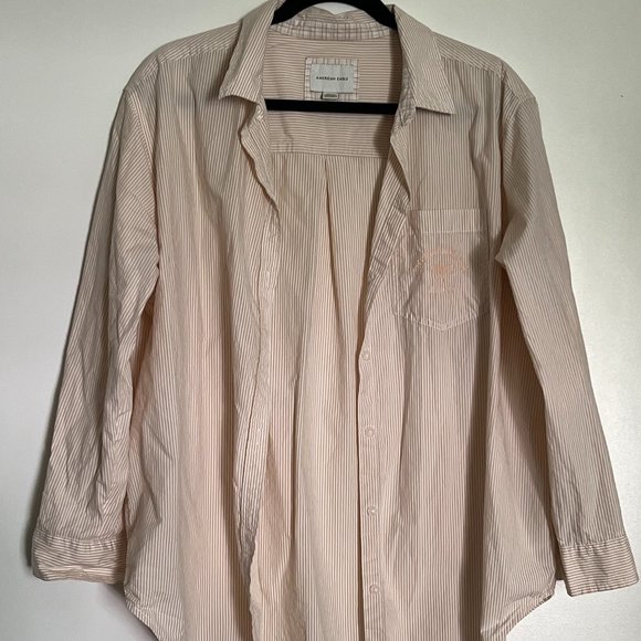 American Eagle Oversized Oxford Button-Up Shirt - Picture 2 of 2